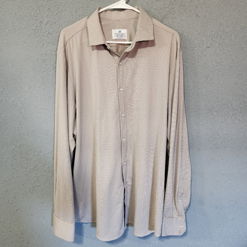 Mizzen main men's dress shirt plaid size xxl